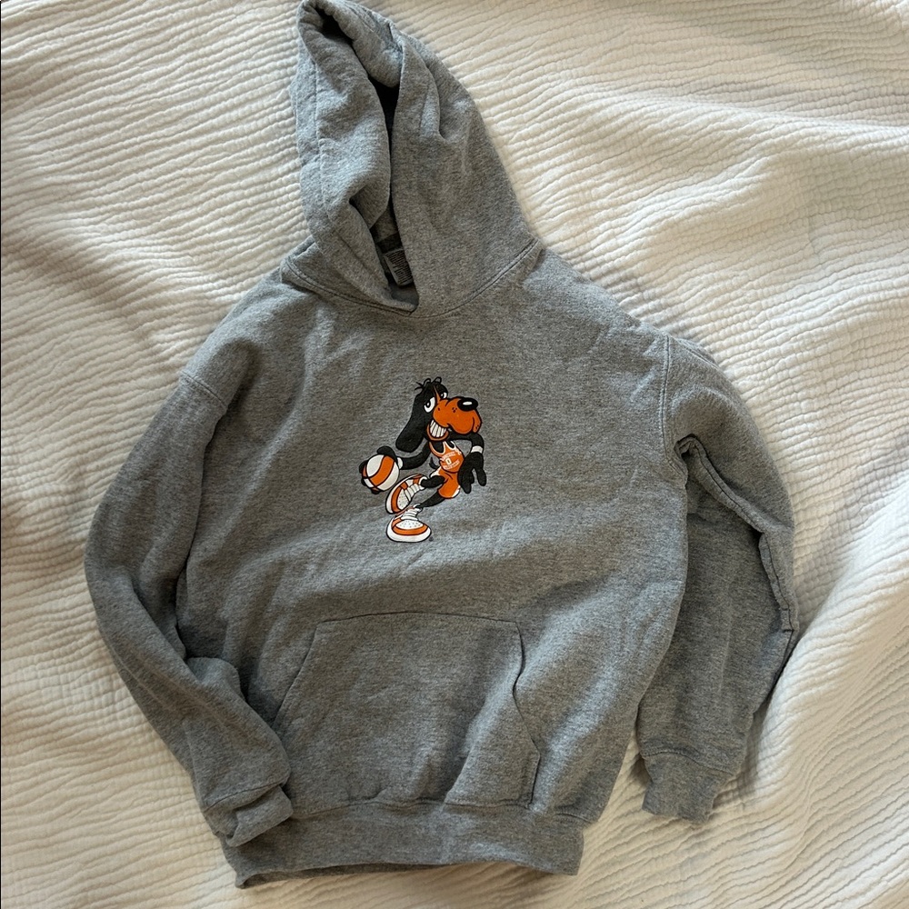 Gray Hoodie with Tennessee Volunteers “Smokey” basketball logo.